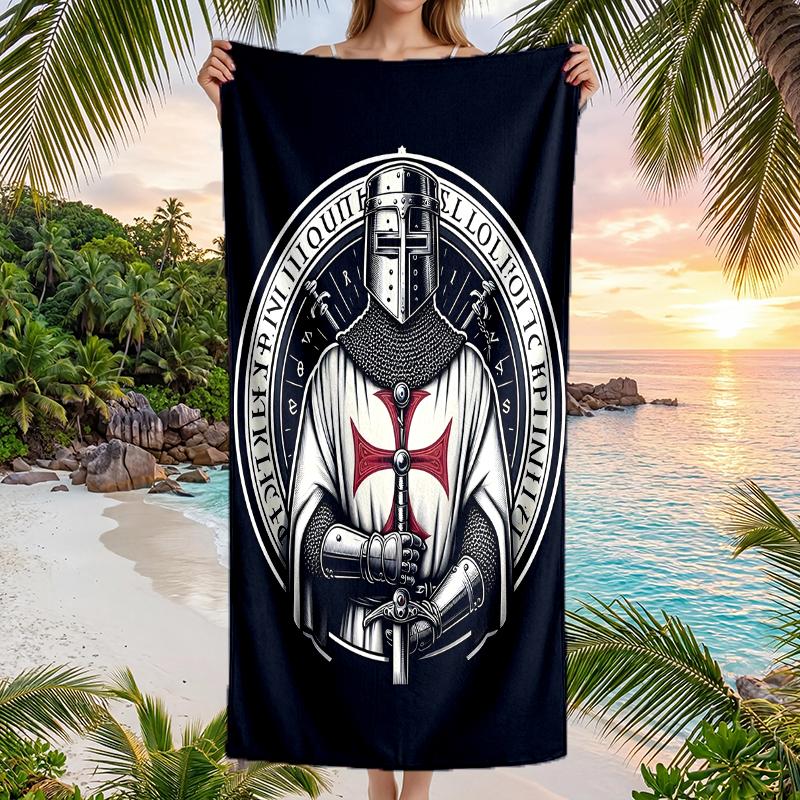 Cross Templars Knight Fashion Beach Towel: Ideal for Summer Adventures Soft, Absorbent and Quick Drying Suitable for Swimming and Bathing