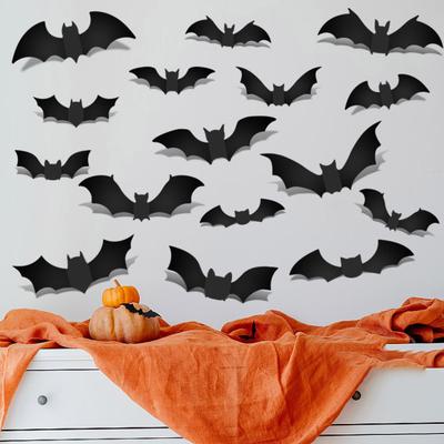 LED Vleermuis Muursticker Verlicht 3D Vleermuis Decoratieve Muurstickers Verwijderbaar PVC