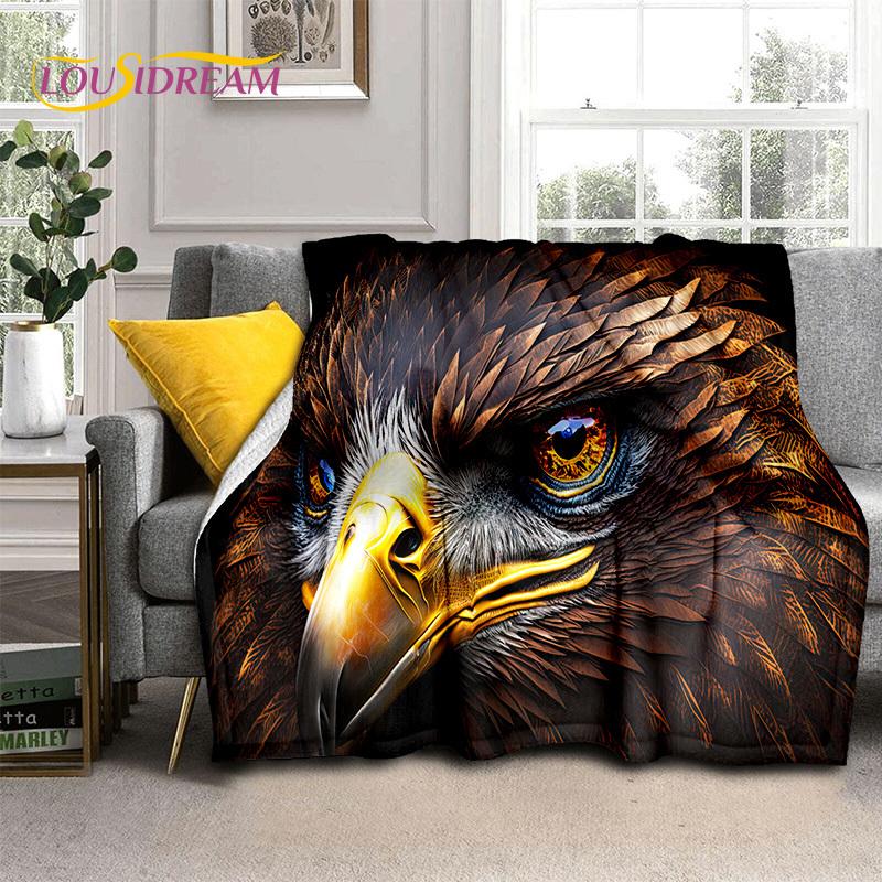 3D Cute Owl Eagle Birds Cartoon HD Soft Flannel Blankets,Throw Blanket Comfortable Blanket for Picnic Beds Home Bedroom Kid Gift