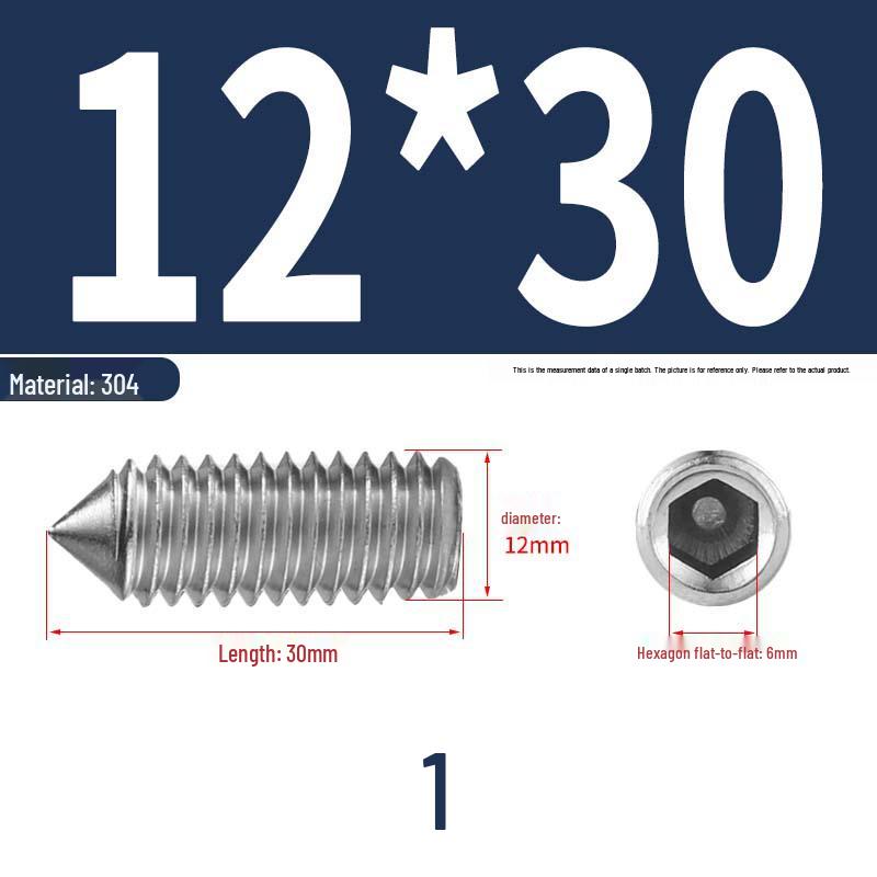 12.9 Edelstahl 304 Innensechskant Kegelspitze Gewindestift M2/M3
