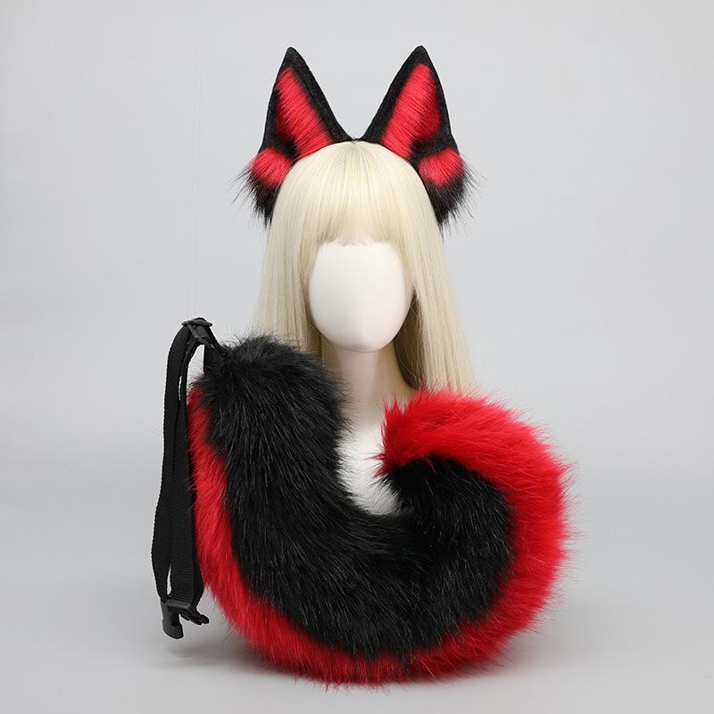 12 Styles 2Pcs/Set Furry Anime Dog Ear Headband Tail Cartoon Comic-Con Cosplay Costume Accessories Plush Animal Ears Tail