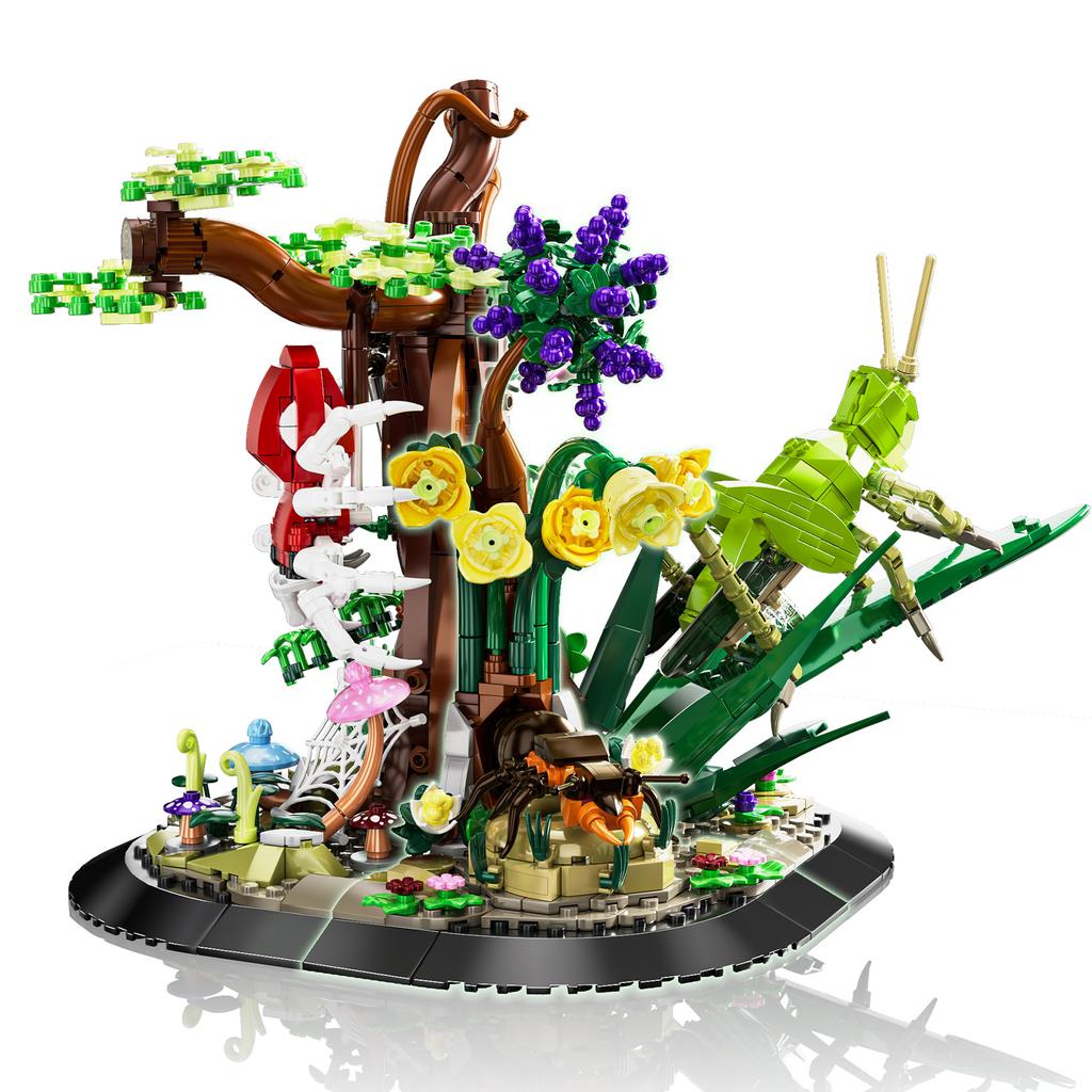 MOC Building Blocks Insect Nature Series - Ant/Cicada/Turtle/Devil Fish/Squid/Grasshopper/Spider Model DIY Toys for Kids Gift