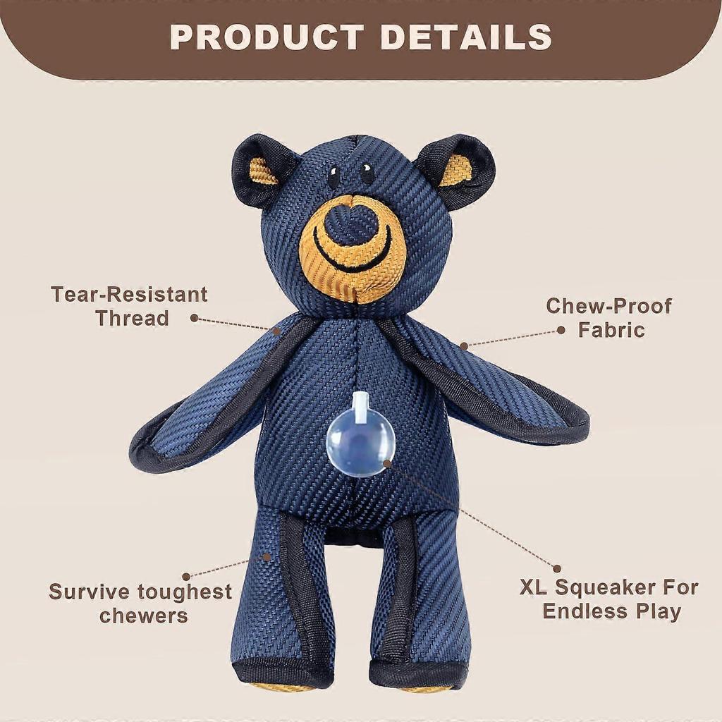 Indestructible Robust Bear Dog Toy Unbreakable Dogs Toy 2.0 Pet Companion for Heavy Chewers Squeaky Dog Toys for Aggressive Chewers Unbreakable Stuffe