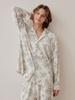 [LUNALUZ STUDIO] Eden Rose Mink Span Collar Neck Long Sleeve Two-Piece Pajamas [Shipped from Korea] 100% Authentic