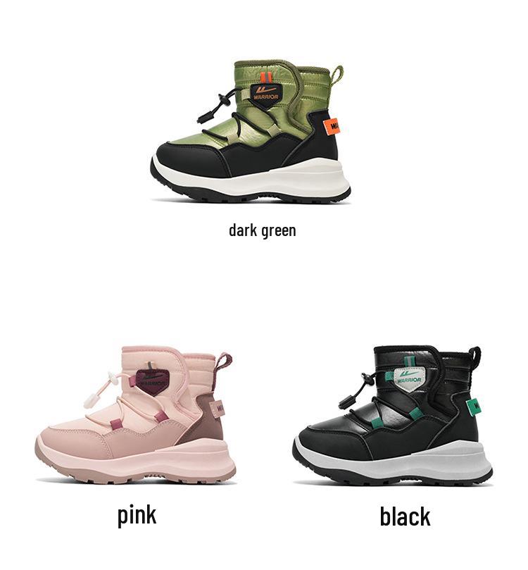 Huili Girls' Fleece-Lined Snow Boots - Warm, Thick, Cold-Proof High-Top Boots for -40°C.