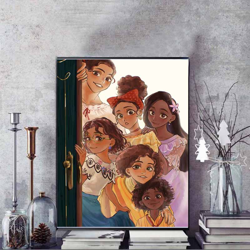 Disney 5D DIY Diamond Painting Maliga Family Watercolor Family Portrait Illustration Embroidered Mosaic Cross Stitch Home Decor Gift Craft