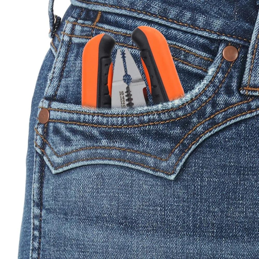 Alloy Steel Wire Stripping Pliers 12 in 1 Foldable Wire Stripping Tool Non-Slip Multifunctional Electrician Crimpe Pliers