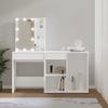 vidaXL LED Dressing Table with Cabinet White Wood Composite