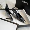 Elegant Black High Heels B201 Fine Track Women's Summer 2025 Comfortable Lightweight Microfiber Lining Rubber Outsole Shoes