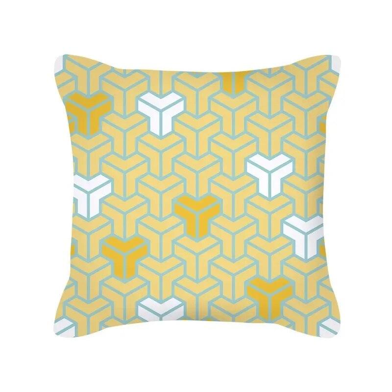 

Синий зеленый геометрический полосатый принт с узором для гостиной, дивана, автомобиля, наволочка, роскошное украшение для дома, наволочка 40x40cm