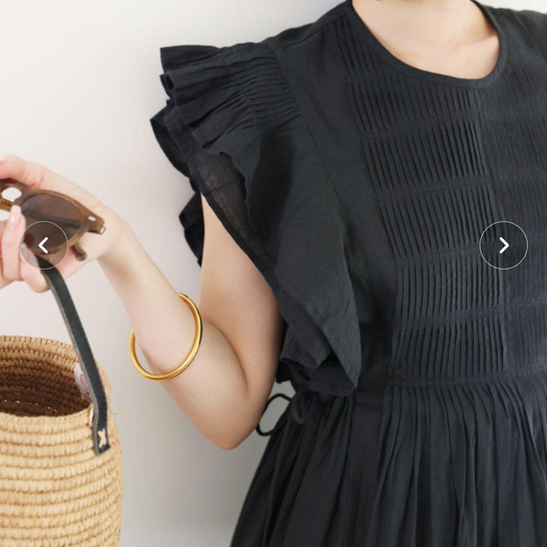 SLOBE IENA Pintuck Frill Dress Black
