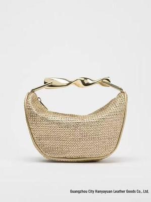 Summer 2025 Single Shoulder Mini Crossbody with Metal Handle - Casual Fashion Woven Bag