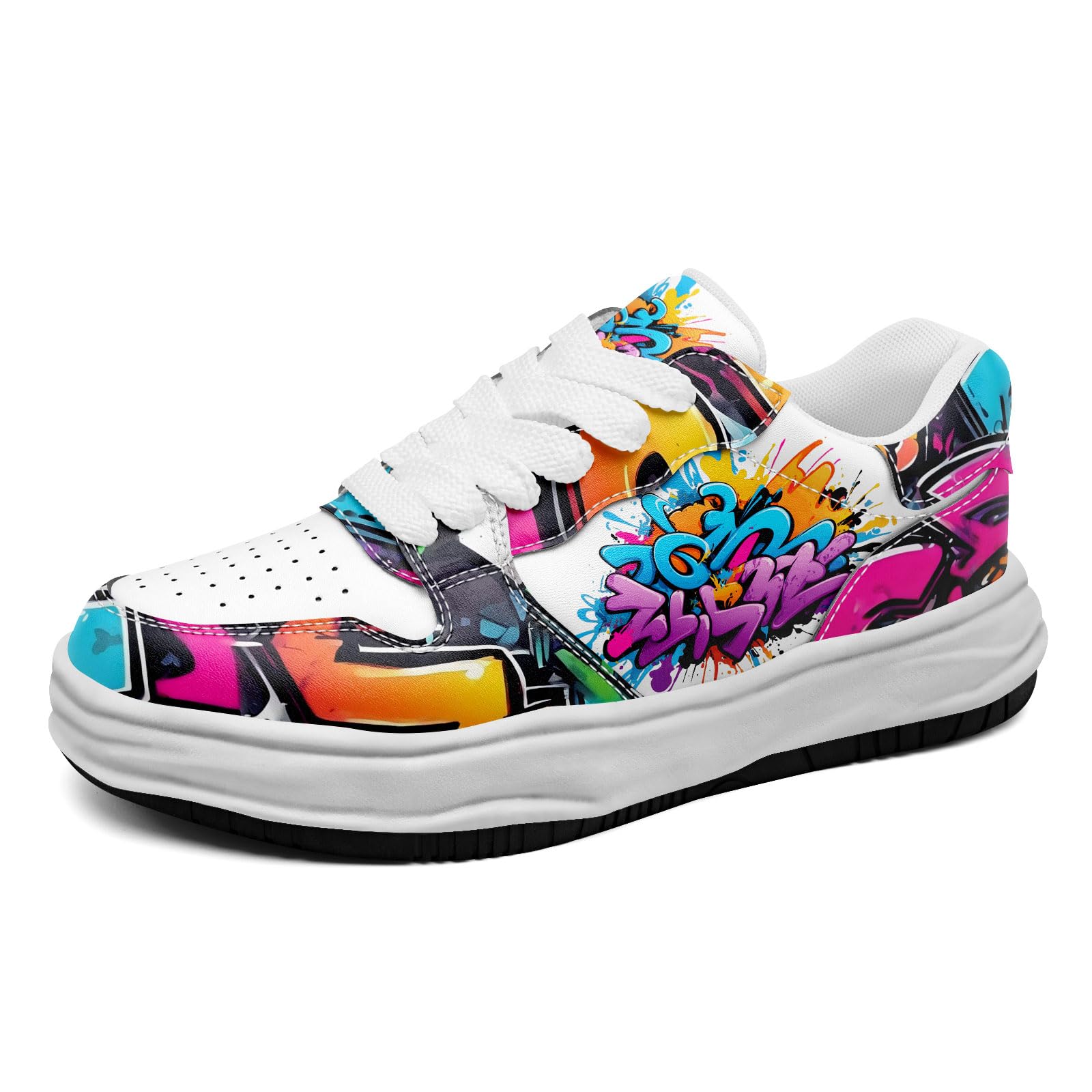

Urban Graffiti Platform Sneakers Unisex Abstract Art x Colorful Design Comfortable Fit Perfect for Street and Unique Looks Street Splash [Onegam]