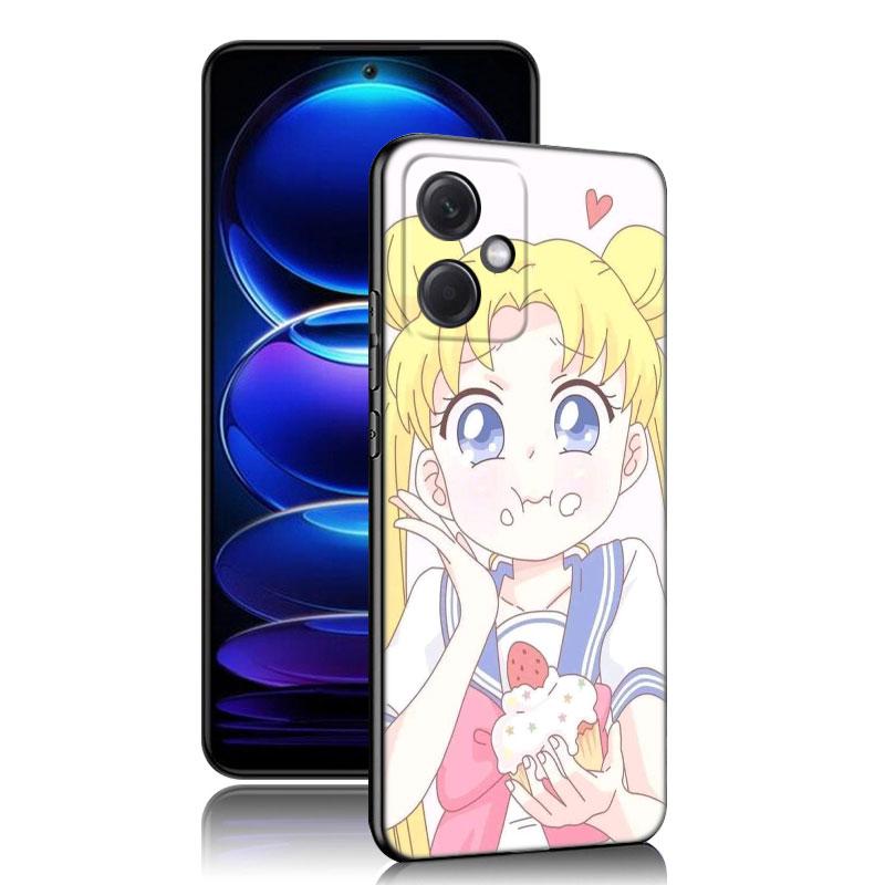 Θήκη Κινητού Σιλικόνης Μαύρη Anime Sailor Moon Για Xiaomi Redmi Note 10 11 11S 12 13 4G 8 9 11T Pro 5G Plus 8T 9S 10S 12S