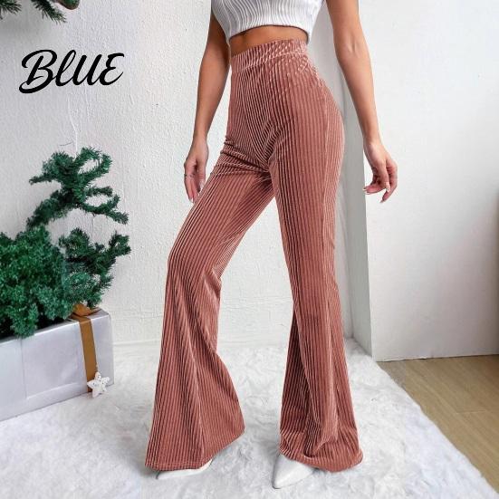 Loose Fit Women Pants Retro Corduroy Flared High Waisted Wide Leg Trousers for All-day Wear Solid Color Casual Work Travel And Daily