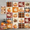 Halloween Duschvorhang Kinder Retro Lustig Geist Cartoon Niedlich 70er Y2k Herbst Kürbisse Blume Duschvorhang Badezimmer Set
