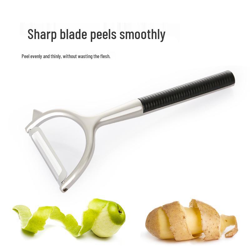 Sleek Black Multipurpose Fruit and Vegetable Peeler