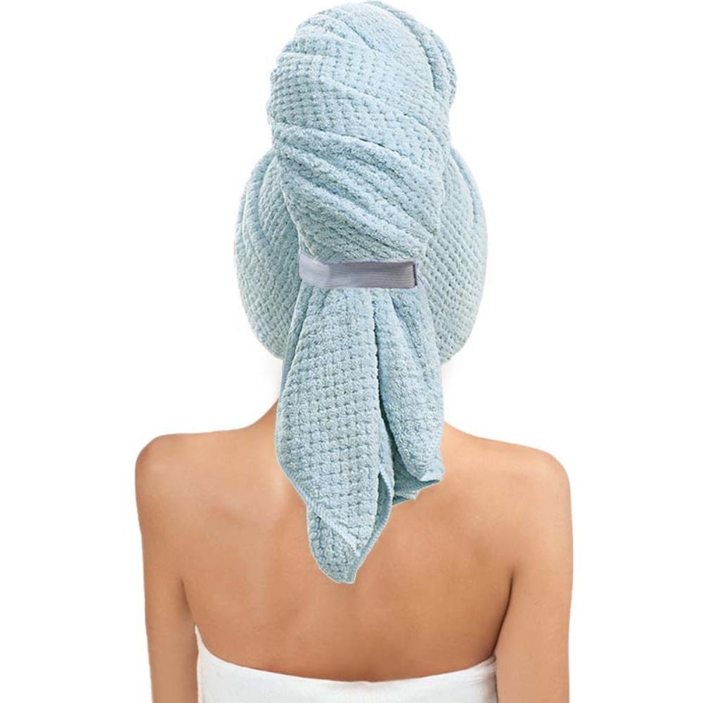 Large Dry Hair Cap Solid Color Quick Drying Turban New Hair Towel Wrap  Bath