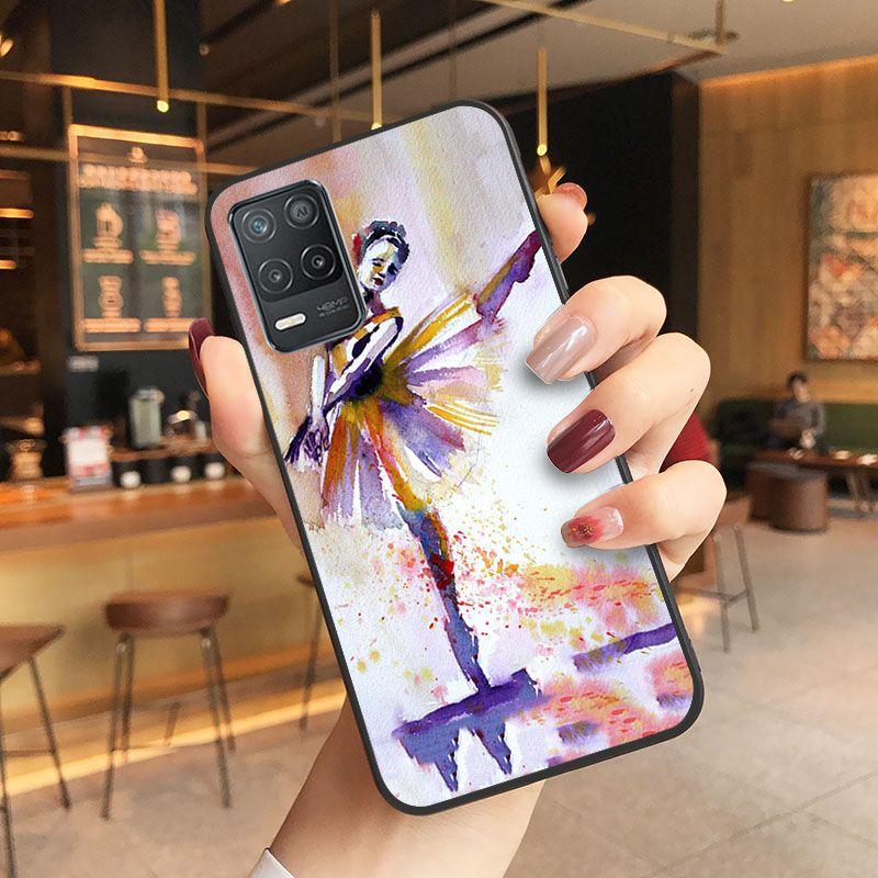 Aquarellmalerei Ballettmädchen Muschel Handyhülle Für oppo Realme 8Pro 6 6i 7pro 9i 9pro C11 C21Y C21 C25Y C25S C3 Q3S XT Hüllen