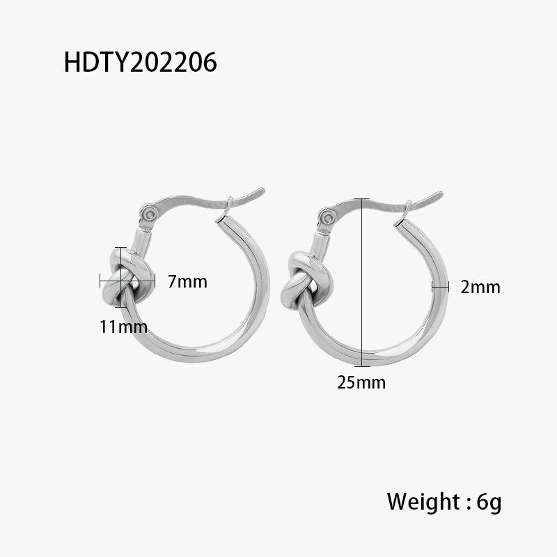 

Модные серьги-пусеты из титановой стали с покрытием из 18-каратного золота, новые простые серьги с узлом из веревки в стиле легкой роскоши для женщин