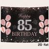 85-year-old rose gold birthday party banner, suitable for indoor and outdoor birthday background decoration