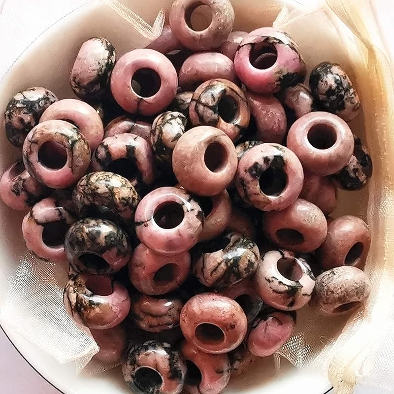 15 Pcs Natural Moonstone Large HoleLoose Stone Rondelle Beads Crystals and Healing Stones,6mm DIY-Jewelry Makings