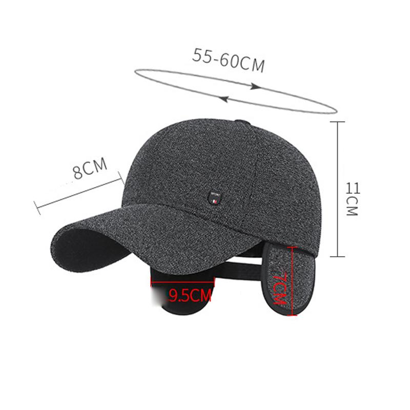 Men's Winter Velvet Warm Baseball Cap Middle-Aged and Elderly Cold-Proof Outdoor Windproof Ear Protection Cap