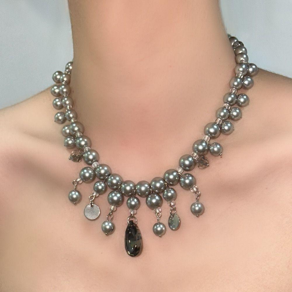 Fashion Water Drop Pendant Neckchain Exquisite Women's Clavicle Chain  Women