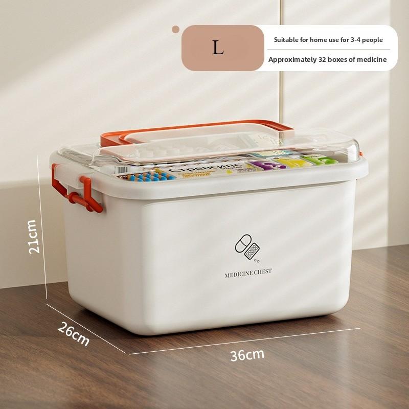 Large Capacity Medicine Box Portable Home First Aid Medical Kit Family Emergency Medicine Box with Multi-layer Drug Storage Case