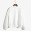 Damen-Sweatshirt mit einfarbigem Rollkragen, langen Ärmeln und Samt