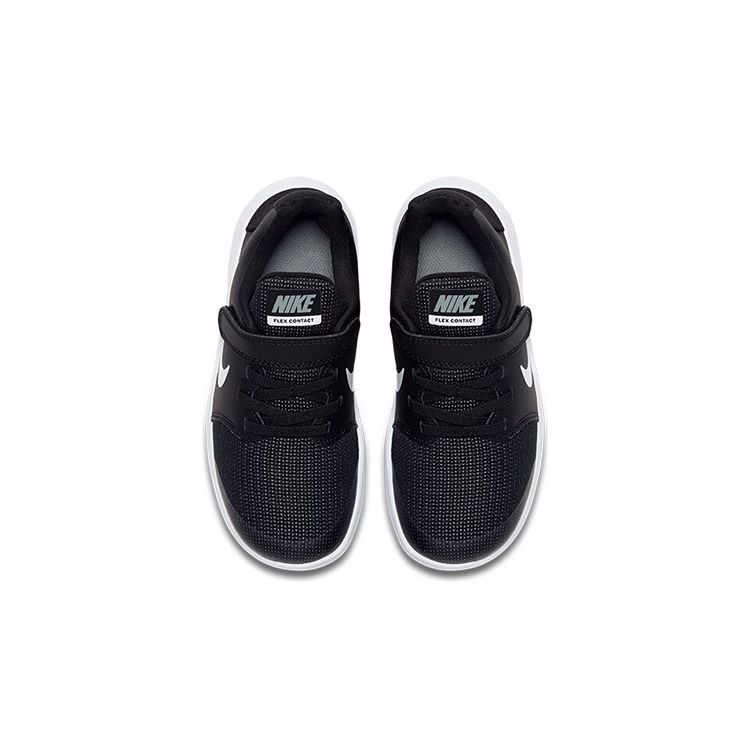 Nike Flex Contact 2 Velcro Sports Non-Slip Shock Absorbing Durable Low-Top Running Shoes Kids sneaker Black AH3444-002