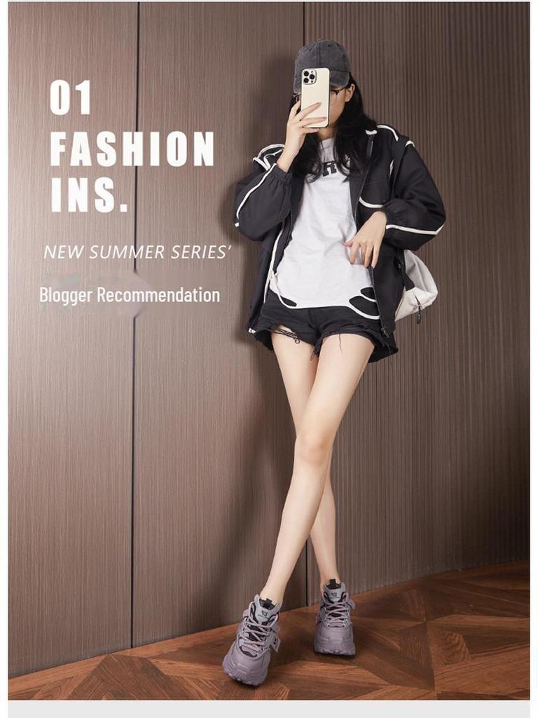 European Spring 2025 Women's Thick-Soled Platform Shoes - Height-Enhancing, All-Match Casual Sneakers