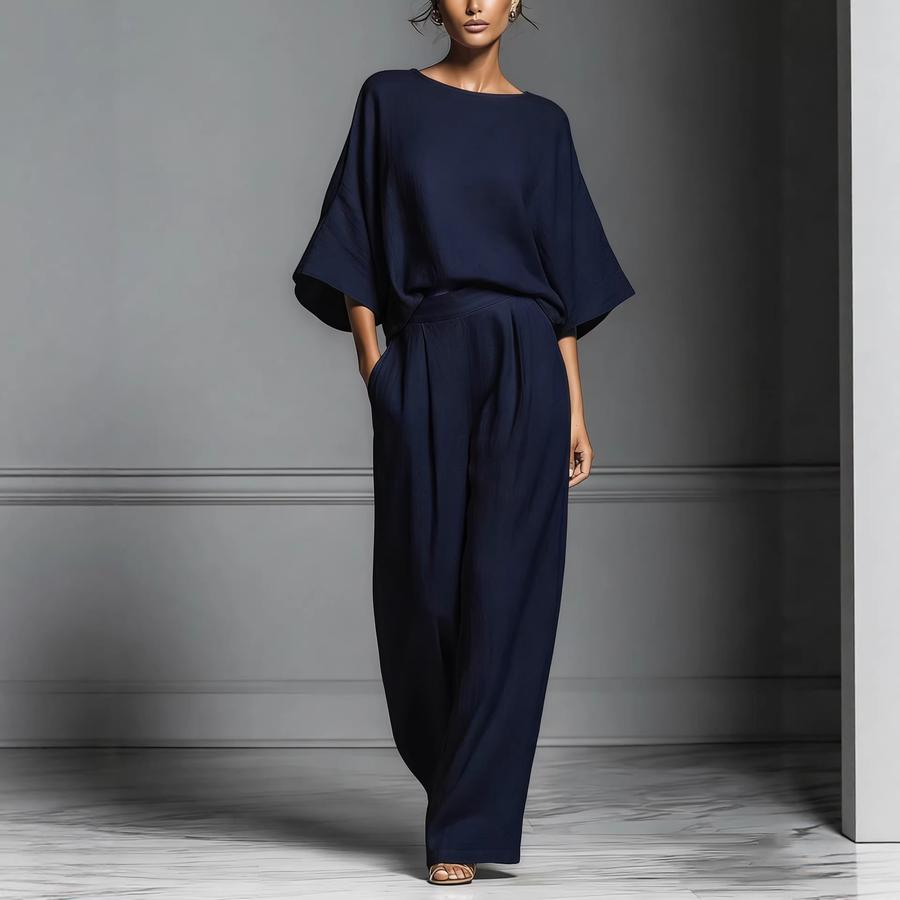 

Women s Summer New Casual Fashion Elegant Wide Leg Linen Set XXXL