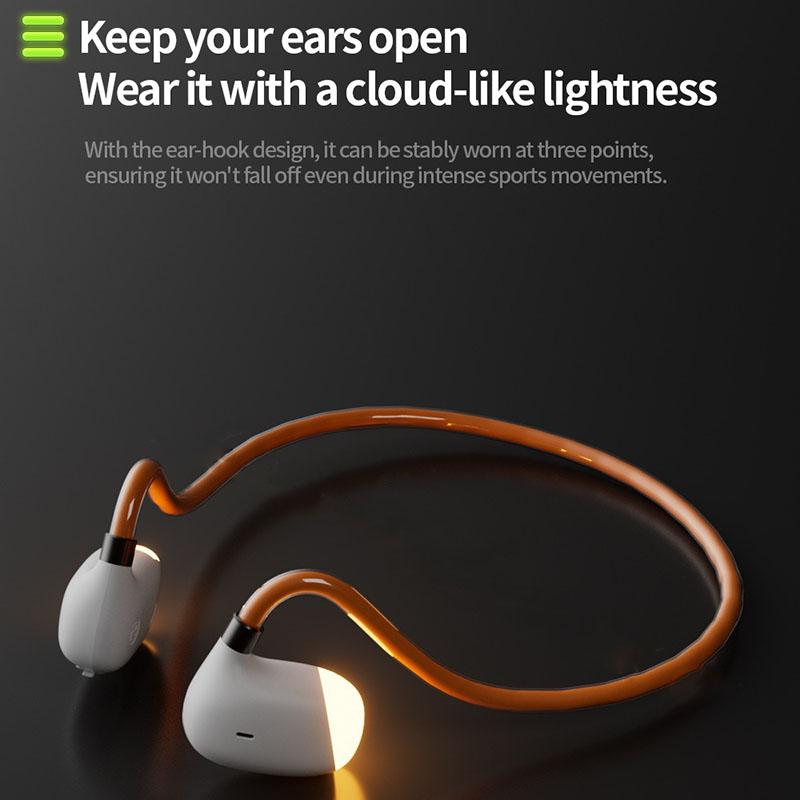 Waterproof Glowing Wireless Sport Headphone Air Conduction HiFi Stereo Music Headset With HD Microphone Low Latency Transmission