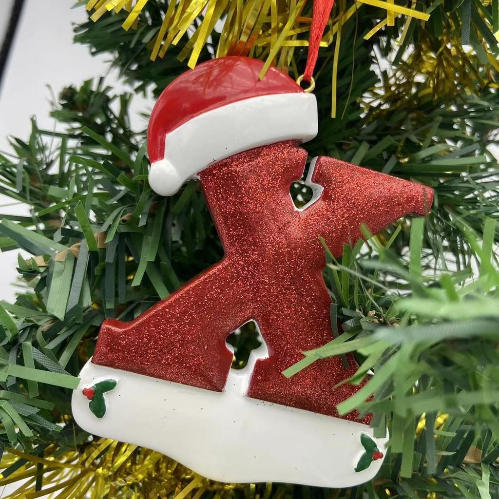 Chic 26 Letter Resin Alphabet Ornaments For Christmas Tree Unique Holiday Decor