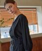 BIBYSEOB V-Neck Layered Blouse Black [T33]