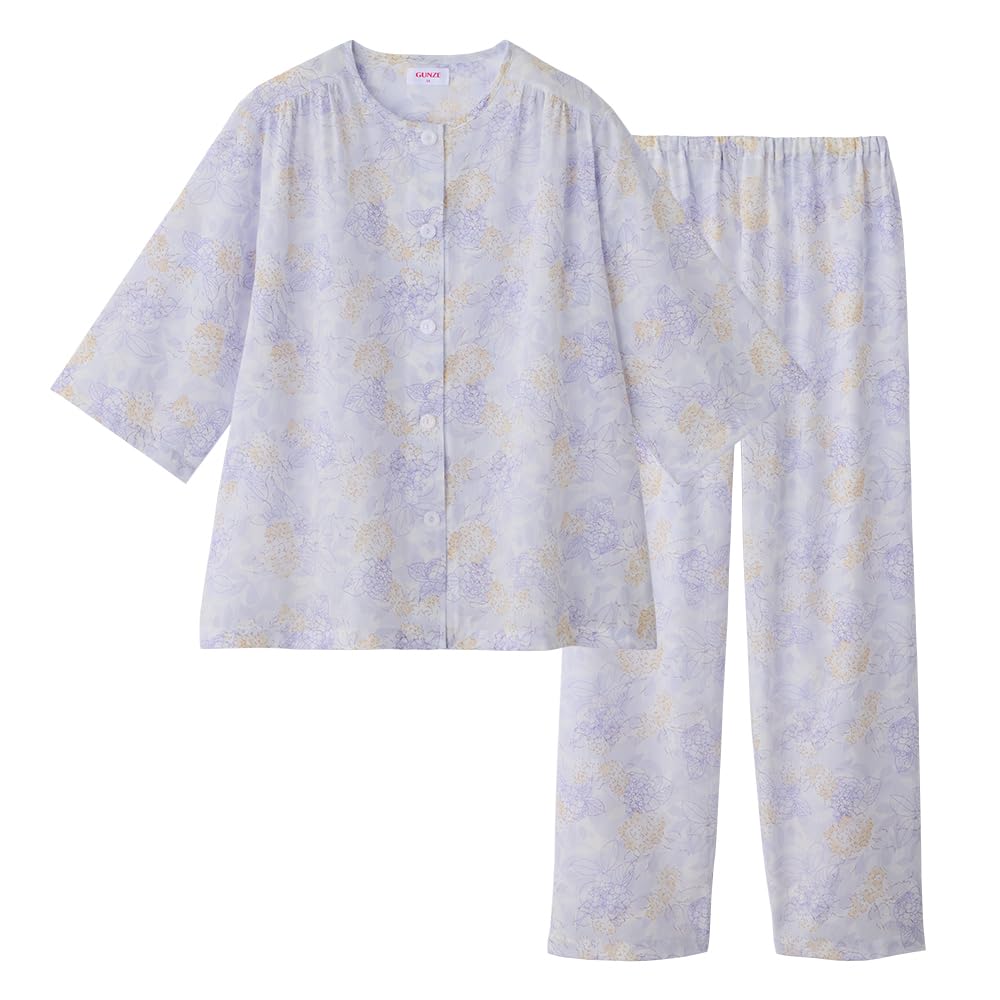 

Gunze Sleeve Pajama Pants Elastic Leg Natural Willow Purple Women s 3/4 (with Holes), 100% Cotton, Moisture-Wicking, Quick-Drying, Fabric, фиолетовый