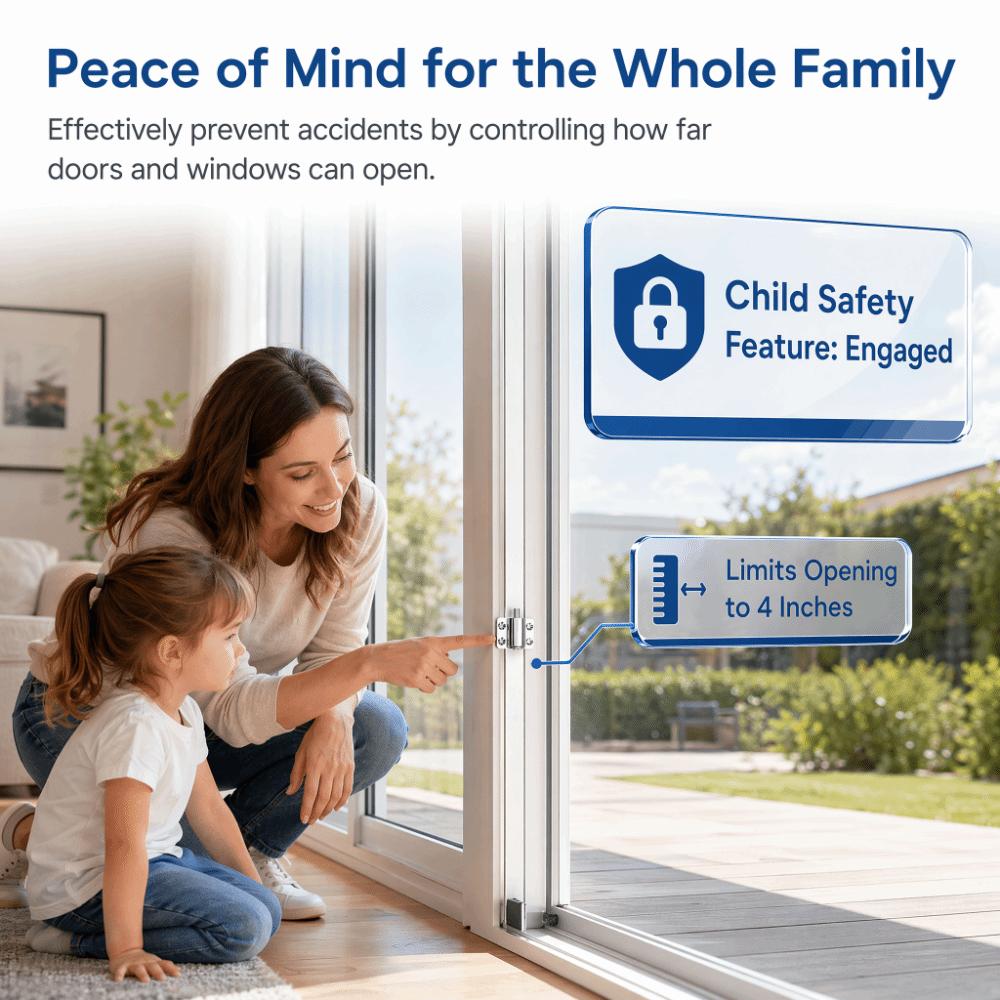 Zinc Alloy Sliding Window Lock Baffle Free Home Security Lock Security Window Limit Lock  Balcony