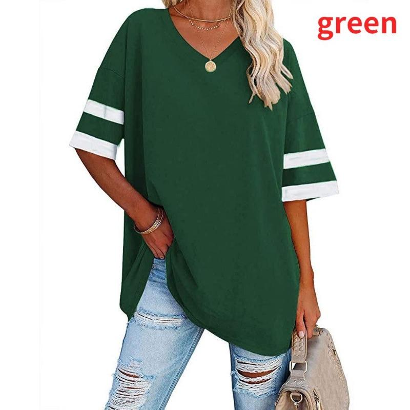 Women's Striped T-Shirt V-Neck T-Shirt Half Sleeve Comfort Top