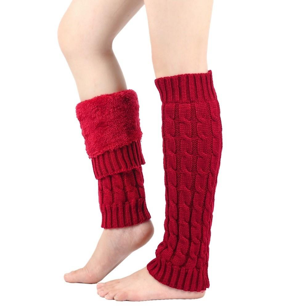 Foot Cover Winter Leg Warmers Knee High Knitted Leg Coverings Socks Fleece Leg Warmers  Women