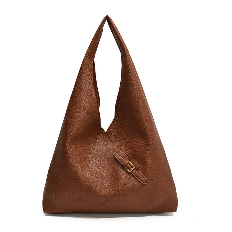 Einfarbige Achseltasche Damen Wintermode Tragetasche Ins Trend Einfach Retro Große Kapazität Einzelne Schulter PU-Tasche