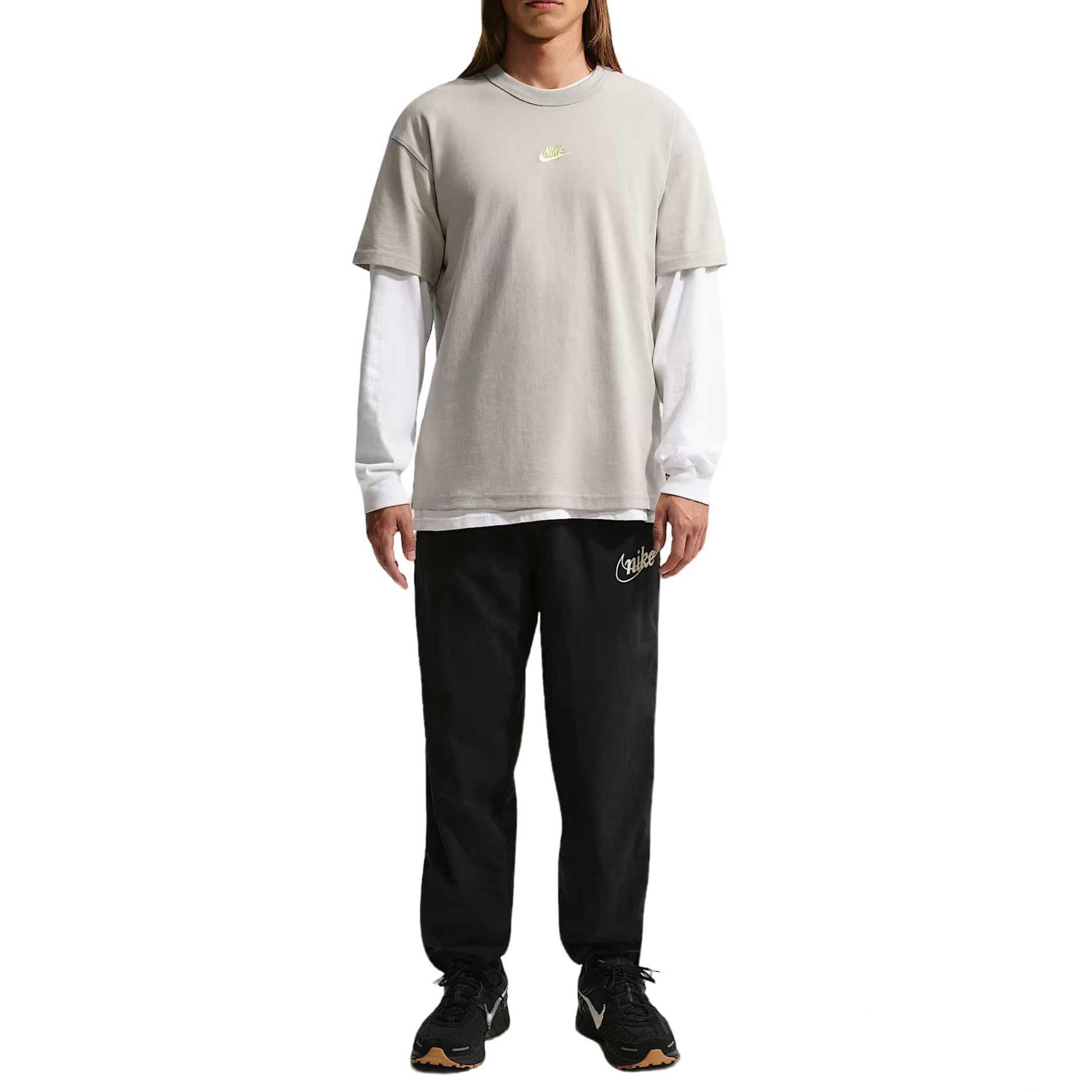 Nike Спортивная одежда Премиум Базовый Пуловер С круглым вырезом Однотонная Футболка Мужские Топы IH1122-236 M