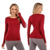 Women's Quick Dry Long Sleeve Yoga & Running Top - Round Neck, Sweat-Wicking, Fitness T-Shirt