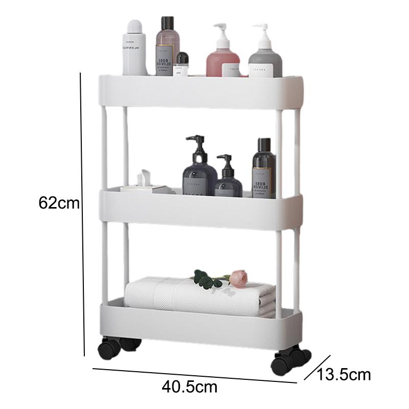 2/3/4 Layer Narrow Gap Storage Rack Shelves Organizer Open High Capacity Save Space Mobile Shelving for Kitchen Bathroom