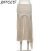 BITCED Summer Women's Solid-Color Slim-Fit Streetwear High-Waisted Asymmetric Skirt
