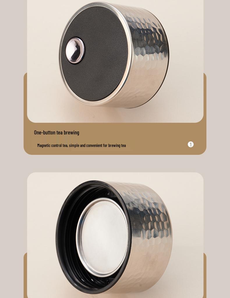 316 Stainless Steel Insulated Magnetic Bubble Tea Cup - High-Grade, Large Capacity Business Gift