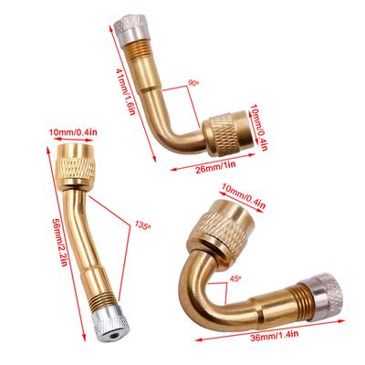 Autobandventiel Verlengadapter 45/90/135 Multi-Graden Messing Bandventiel Stam Hoek Gebogen Ventieladapter Voor Loopfietsen Auto