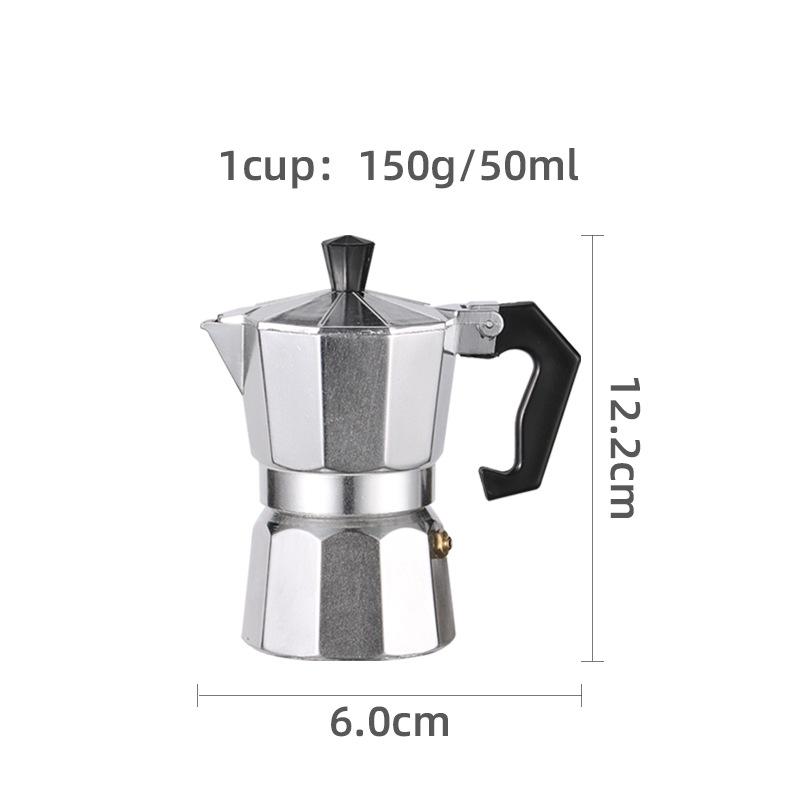 Octagonal Aluminum Moka Pot for Home, Office, or Outdoor Italian Espresso