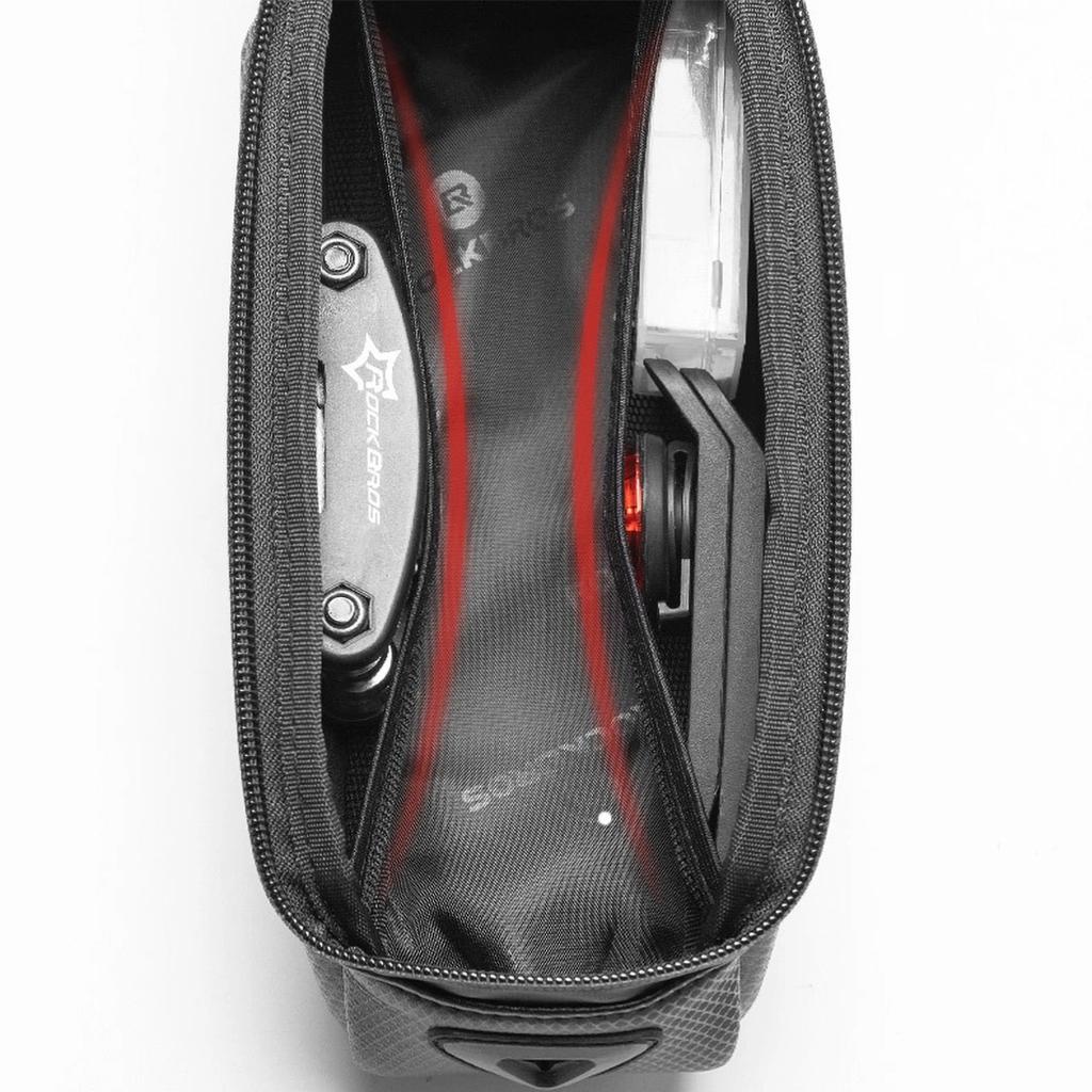 Borsa da bicicletta per il telaio, blindata, con tasca per telefono e navigazione, 17l, nera