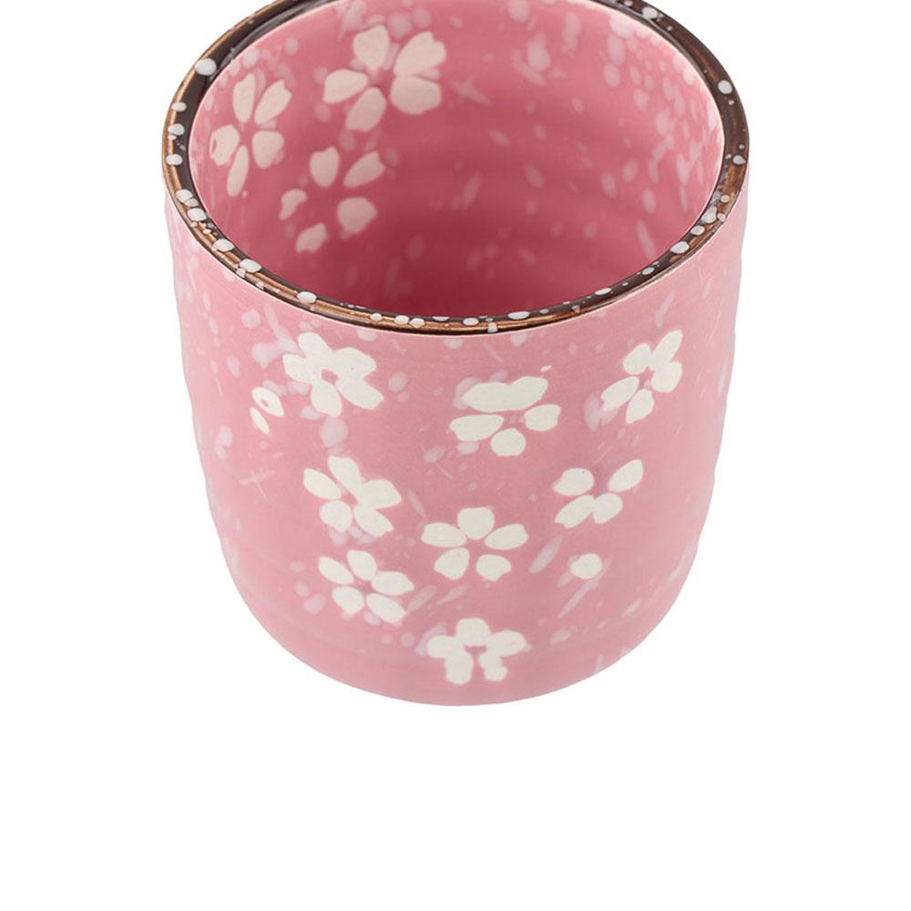 Creative Vintage Sakura Flower Ceramic Teaware Water Cup Pottery Cup Drinkware Teacup